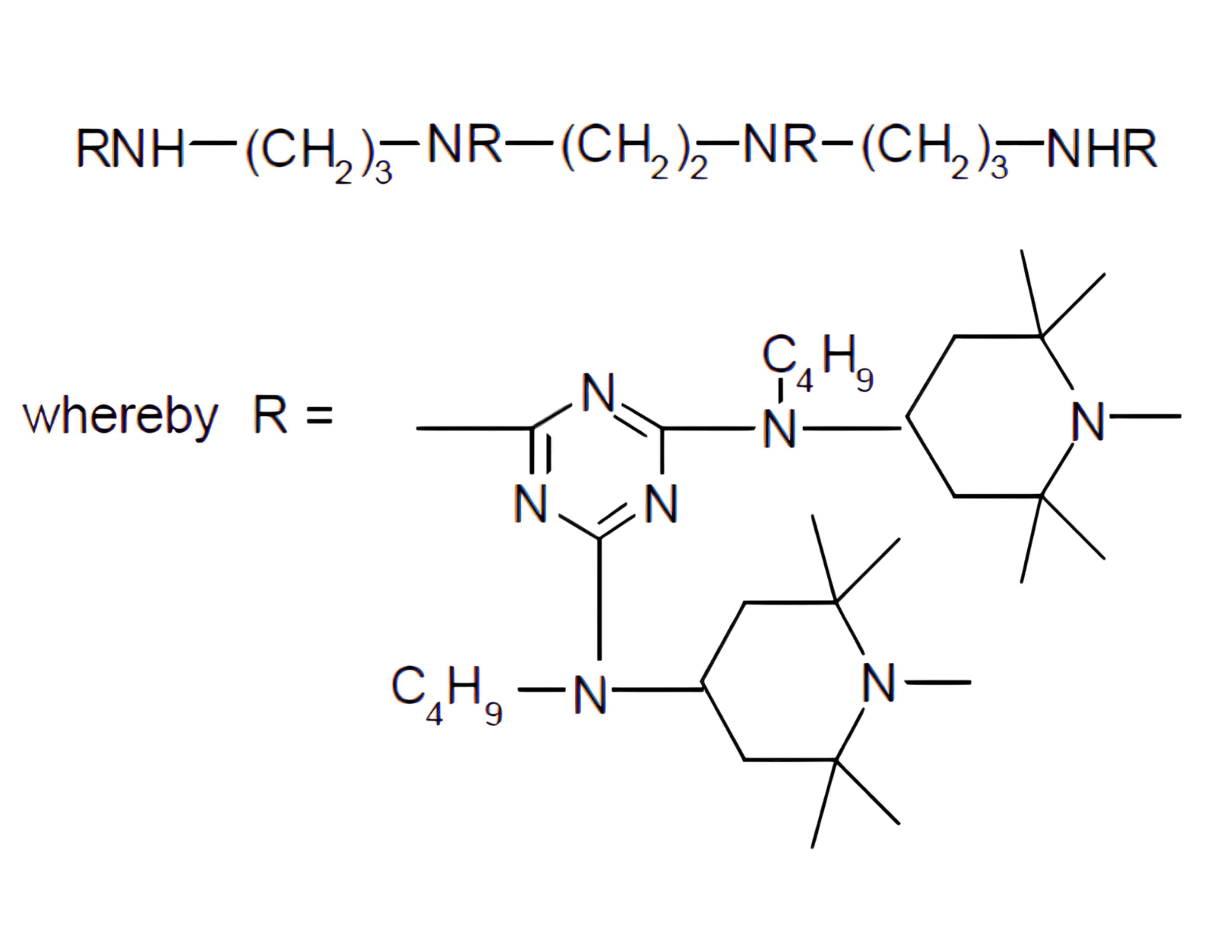 1,3,5-triazine-2,4,6-triamine,N,N’’’-[1,2-ethane-diyl-bis[[[4,6-bis-[butyl(1,2,2,6,6-pentamethyl-4-piperidinyl)amino]-1,3,5-triazine-2-yl]imino]-3,1-propanediyl]]-bis[N’,N’’-dibutyl-N’,N’’-bis(1,2,2,6,6-pentamethyl-4-piperidinyl)]